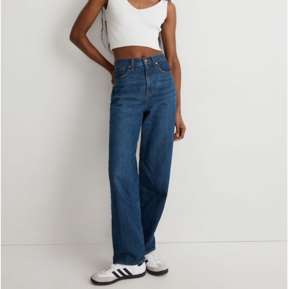 Madewell High-Rise Wide-Leg Jeans in Classic Blue Denim